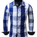 Ericdress Plaid Color Block Casual Men’s Shirt