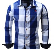 Ericdress Plaid Color Block Casual Men’s Shirt