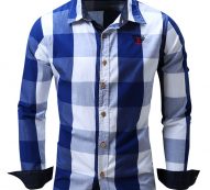 Ericdress Plaid Color Block Casual Men’s Shirt