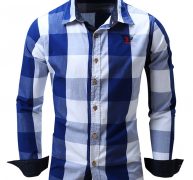 Ericdress Plaid Color Block Casual Men’s Shirt