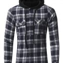 Ericdress Plaid Hood Patched Casual Men’s Shirt