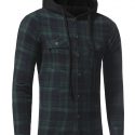 Ericdress Plaid Hood Patched Casual Men’s Shirt