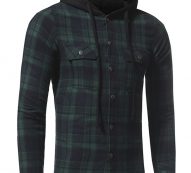 Ericdress Plaid Hood Patched Casual Men’s Shirt