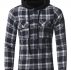 Ericdress Plaid Hood Patched Casual Men’s Shirt