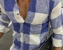 Ericdress Plaid Lapel European Single-Breasted Men’s Shirt