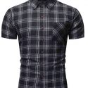 Ericdress Plaid Print Lapel Single-Breasted Men’s Shirt