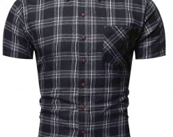 Ericdress Plaid Print Lapel Single-Breasted Men’s Shirt