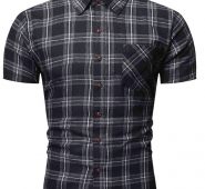 Ericdress Plaid Print Lapel Single-Breasted Men’s Shirt