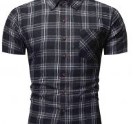 Ericdress Plaid Print Lapel Single-Breasted Men’s Shirt