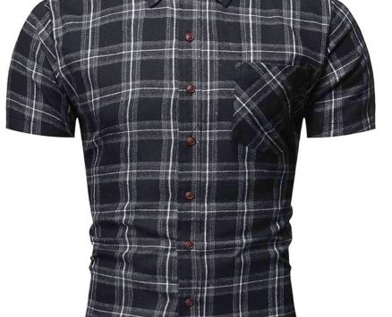 Ericdress Plaid Print Lapel Single-Breasted Men’s Shirt