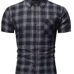 Ericdress Plaid Print Lapel Single-Breasted Men's Shirt