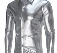 Ericdress Plain Bright Surface Unique Men’s Shirt