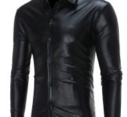 Ericdress Plain Bright Surface Unique Men’s Shirt