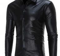 Ericdress Plain Bright Surface Unique Men’s Shirt