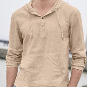 Ericdress Plain Button Hooded Loose Style Men's Shirt