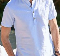 Ericdress Plain Casual Stand Collar Loose Men’s Shirt