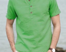 Ericdress Plain Casual Stand Collar Loose Men’s Shirt