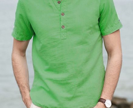 Ericdress Plain Casual Stand Collar Loose Men’s Shirt