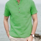 Ericdress Plain Casual Stand Collar Loose Men’s Shirt