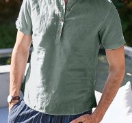 Ericdress Plain Casual Stand Collar Loose Men’s Shirt