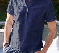 Ericdress Plain Casual Stand Collar Loose Men’s Shirt