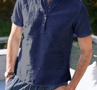 Ericdress Plain Casual Stand Collar Loose Men’s Shirt