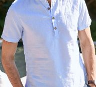 Ericdress Plain Casual Stand Collar Loose Men’s Shirt