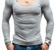 Ericdress Plain European Slim Mens T-shirt