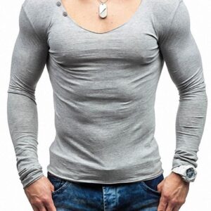 Ericdress Plain European Slim Mens T-shirt