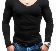 Ericdress Plain European Slim Mens T-shirt