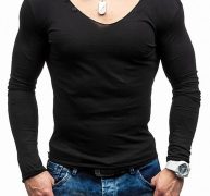Ericdress Plain European Slim Mens T-shirt