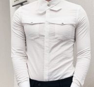 Ericdress Plain Korean Pocket Slim Men’s Shirt