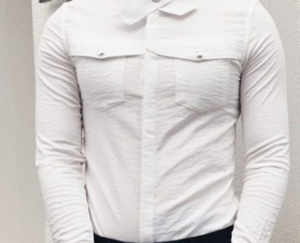 Ericdress Plain Korean Pocket Slim Men’s Shirt