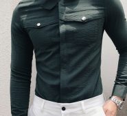Ericdress Plain Korean Pocket Slim Men’s Shirt