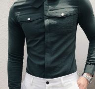 Ericdress Plain Korean Pocket Slim Men’s Shirt