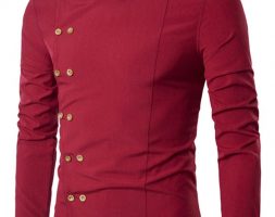 Ericdress Plain Lapel Button Double-Breasted Fall Men’s Shirt