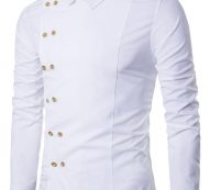 Ericdress Plain Lapel Button Double-Breasted Fall Men’s Shirt
