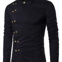 Ericdress Plain Lapel Button Double-Breasted Fall Men’s Shirt