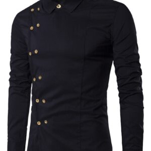 Ericdress Plain Lapel Button Double-Breasted Fall Men's Shirt