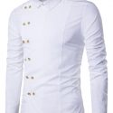 Ericdress Plain Lapel Button Double-Breasted Fall Men’s Shirt