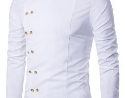 Ericdress Plain Lapel Button Double-Breasted Fall Men’s Shirt