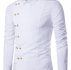 Ericdress Plain Lapel Button Double-Breasted Fall Men’s Shirt