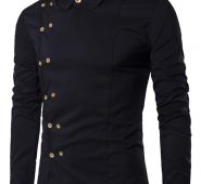 Ericdress Plain Lapel Button Double-Breasted Fall Men’s Shirt