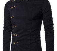 Ericdress Plain Lapel Button Double-Breasted Fall Men’s Shirt