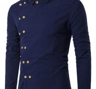 Ericdress Plain Lapel Button Double-Breasted Fall Men’s Shirt