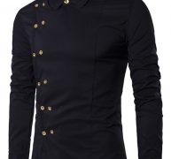 Ericdress Plain Lapel Button Double-Breasted Fall Men’s Shirt