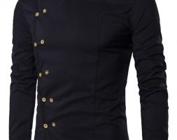 Ericdress Plain Lapel Button Double-Breasted Fall Men’s Shirt