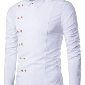 Ericdress Plain Lapel Button Double-Breasted Fall Men's Shirt