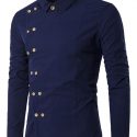 Ericdress Plain Lapel Button Double-Breasted Fall Men’s Shirt