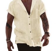 Ericdress Plain Lapel European Straight Single-Breasted Men’s Shirt